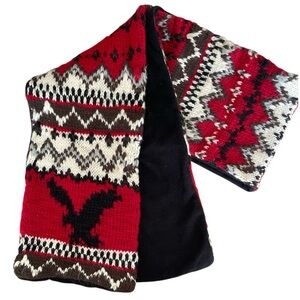 American Eagle Outfitters Red and Black Winter Scarf